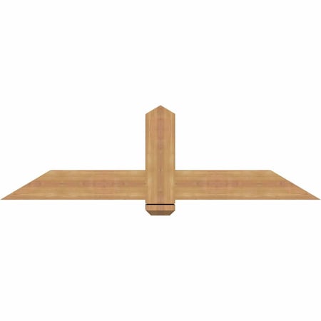 Ekena Millwork Eugene Smooth Timber Gable Bracket, Western Red Cedar, 60"W x 17"H x 5 1/2"D x 5 1/2"F, 7/12 Pitch GBW060X17X0606EUG00SWR